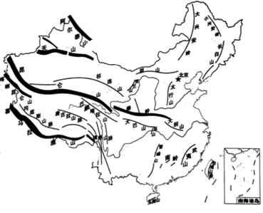 中国地形图地图 绘画图片